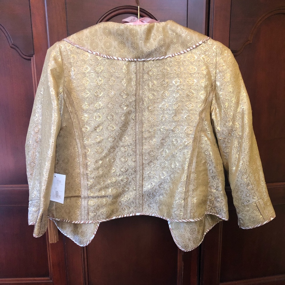NWT Tracy Reese Gold Brocade Striped Jacket Sz 4 - Picture 2 of 8